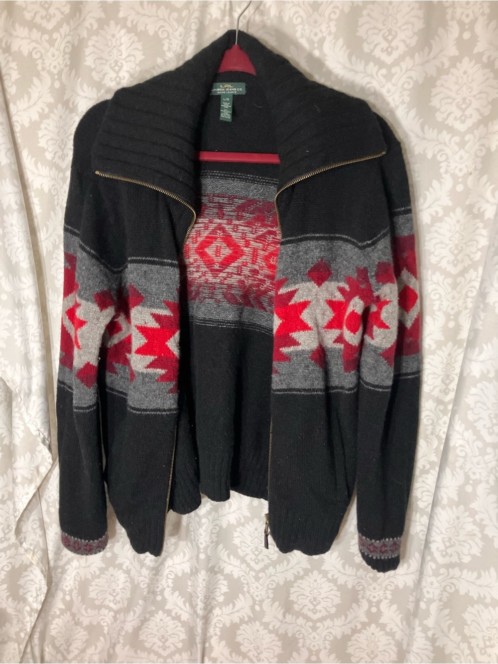 Ralph Lauren Jeans Zip Up Sweater L